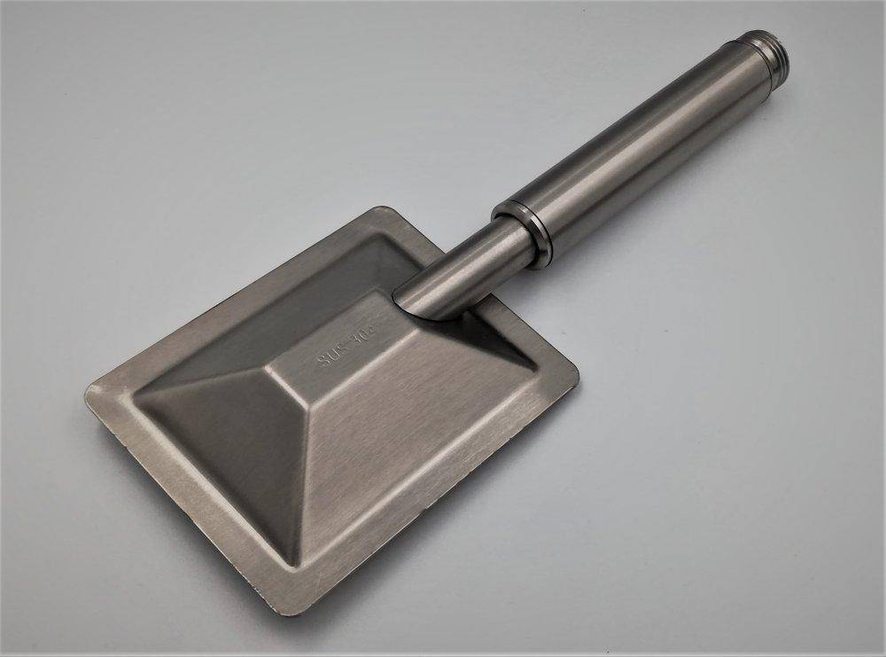 Brausekopf eckig Edelstahl 10x8cm hinten